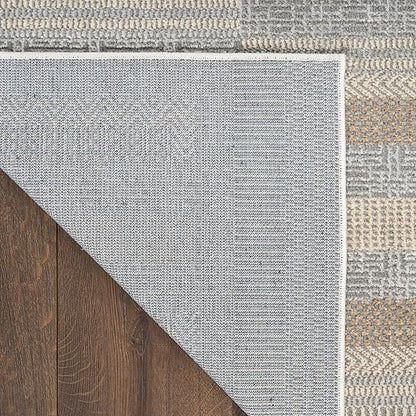 Nourison Home Nordic Grey Multicolor 8' x 10' Scandinavian Area Rug - Easy Clean, Non Shedding, Bed Room, Living Room, Dining Room, Kitchen (8' x 10')
