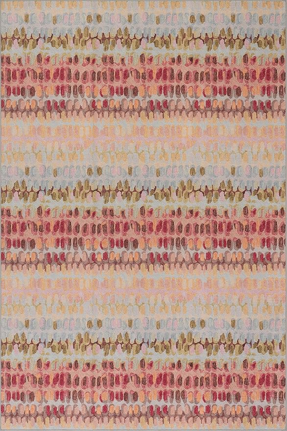 Dash & Albert Paint Chip Pastel Machine Washable Rug, 6 X 9 Feet, Multicolored Geometric Pattern