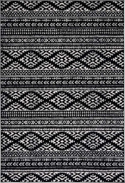 SAFAVIEH Tulum Collection Accent Rug - 2' x 4', Black & Ivory, Moroccan Boho Tribal Design, Non-Shedding & Easy to Clean, Ideal for Front Door, Kitchen, Entryway, Foyer (TUL272Z)