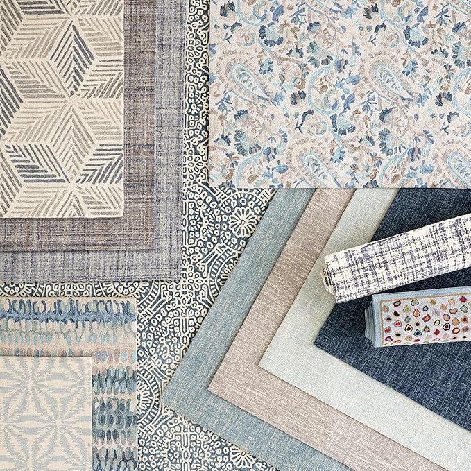 Dash and Albert Crosshatch Wool Area Rug - 2' x 3' Sky Blue Solid Hand Micro Hooked Accent Rug - Durable, High Traffic Areas Bedroom, Hallway, Stairs - Premium Luxury Hotel Quality Soft Breathable