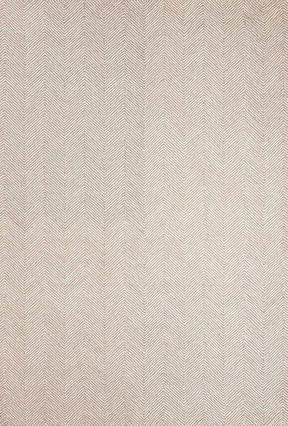 Modern Herringbone Chevron Collection Handcrafted Wool Area Rug - Durable, Zigzag Pattern, for High Traffic, Contemporary Design for Living Room, Bedroom, Dining Room Decor (Sand Beige, 9' round)
