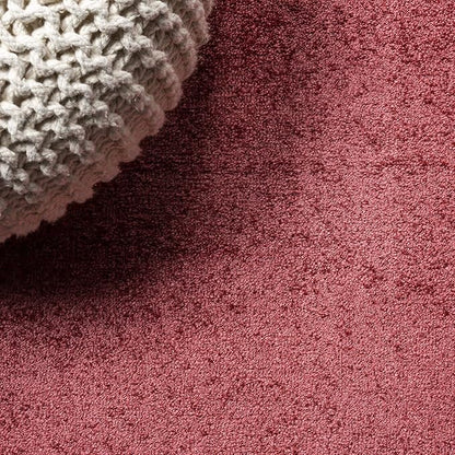 Eyely UES100E-3OV Haze Solid Low-Pile Red 3 ft. x 5 ft. Oval Area Rug, Pet Friendly, Stain Resistant, Easy Cleaning, for Bedroom, Living Room, Kitchen