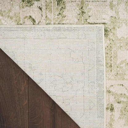 Nourison Home Astra Machine Washable Ivory Green 4' x 6' Area Rug - Easy Clean, Non Shedding, Bed Room, Living Room, Dining Room, Kitchen (4' x 6')