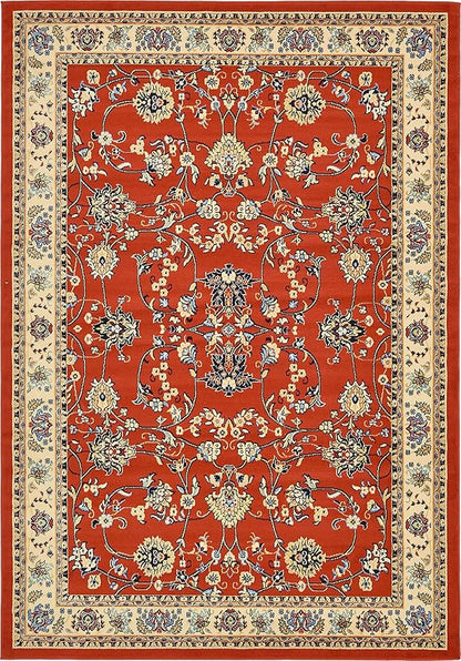 Unique Loom Sialk Hill Collection Area Rug - Washington (7' 1" x 10' Rectangle Terracotta/Cream)
