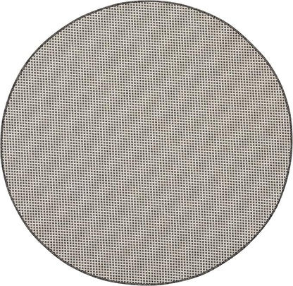 Nourison Home Courtyard Ivory Charcoal 5' x Round Area Rug - Easy Clean, Non Shedding, Bed Room, Living Room, Dining Room, Kitchen (5' x Round)