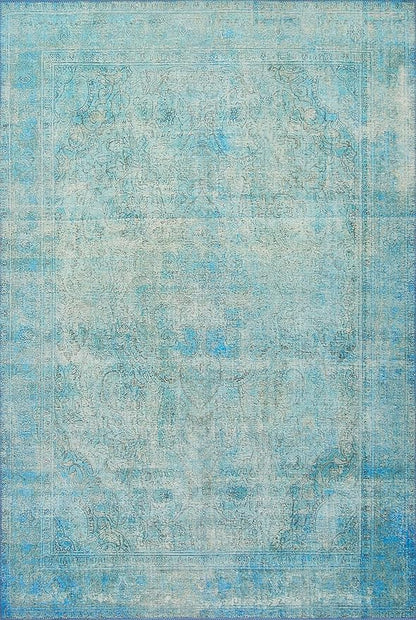 Loloi Loren Collection LQ-08 Aqua 3'-6" x 5'-6" Accent Rug