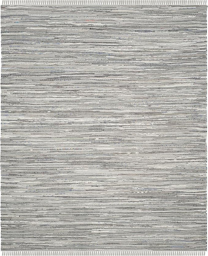 SAFAVIEH Rag Rug Collection X-Large Area Rug - 11' x 15', Grey, Handmade Boho Stripe Cotton, Ideal for High Traffic Areas in Living Room, Bedroom (RAR121A)