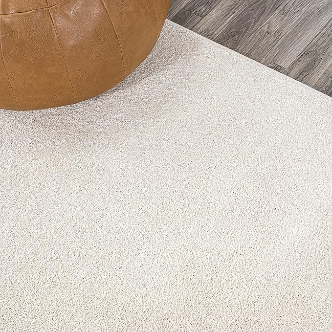 JONATHAN Y Haze Solid Low-Pile Cream Indoor Area Rug 12x15, Coastal,Bohemian,Minimalist,Classic, Easy-Cleaning for Living Room,Bedroom,Kitchen,Pet Friendly,Non-Shedding (SEU100T-15)