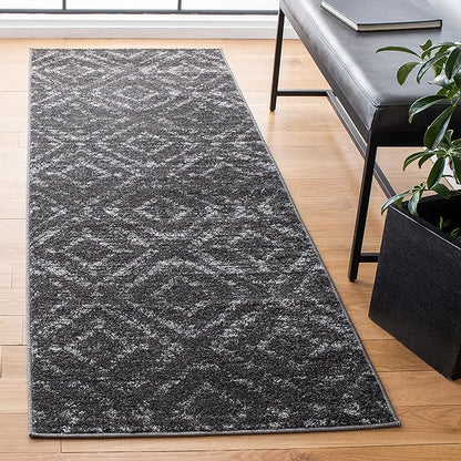 SAFAVIEH Adirondack Collection Runner Rug - 2'6" x 6', Dark Grey & Grey, Modern Diamond Distressed Design, Non-Shedding & Easy Care, Ideal for High Traffic Areas in Living Room, Bedroom (ADR131F)