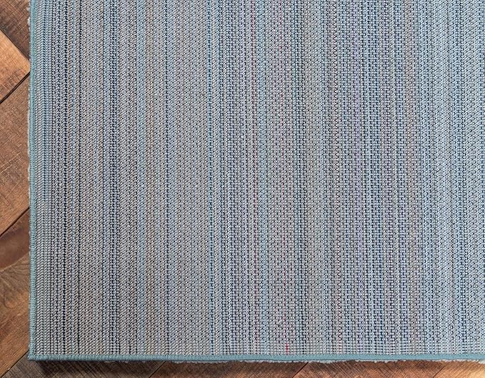 Unique Loom Solo Collection Area Rug - Calabasas (2' 2" x 6' 7" Runner, Light Blue)