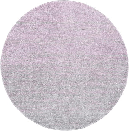 SAFAVIEH Adirondack Collection Area Rug - 6'7" Round, Purple & Green, Modern Ombre Design, Non Shedding & Easy to Clean, Ideal for Living Room, Bedroom, Office, Dining Space (ADR113V)