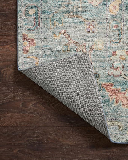 Loloi Margot Collection MAT-06 Denim/Multi 2'-6" x 7'-6" Runner Rug feat. CloudPile, No-Shed Easy Clean Large Patterned Area Rug for Living Room, Bedroom, Dining Area