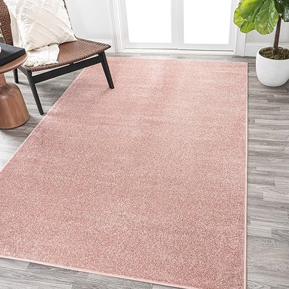JONATHAN Y Haze Solid Low-Pile Pink Indoor Area Rug 8x10, Coastal,Bohemian,Minimalist,Classic, Easy-Cleaning for Living Room,Bedroom,Kitchen,Pet Friendly,Non-Shedding (SEU100P-8)