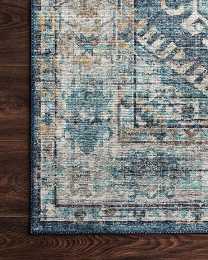 Loloi Skye Collection SKY-03 Denim/Natural 7' x 9' Oval Area Rug