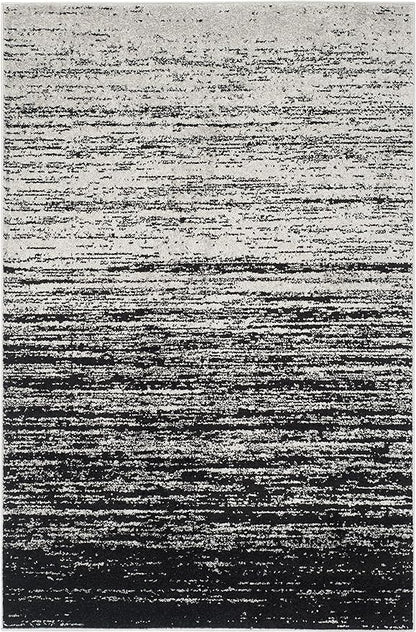 SAFAVIEH Area Rug 4x6 - Adirondack Collection - Silver & Black, Modern Ombre Design, Non Shedding & Easy to Clean, Ideal for Living Room, Bedroom, Office, Dining Space (ADR113A)