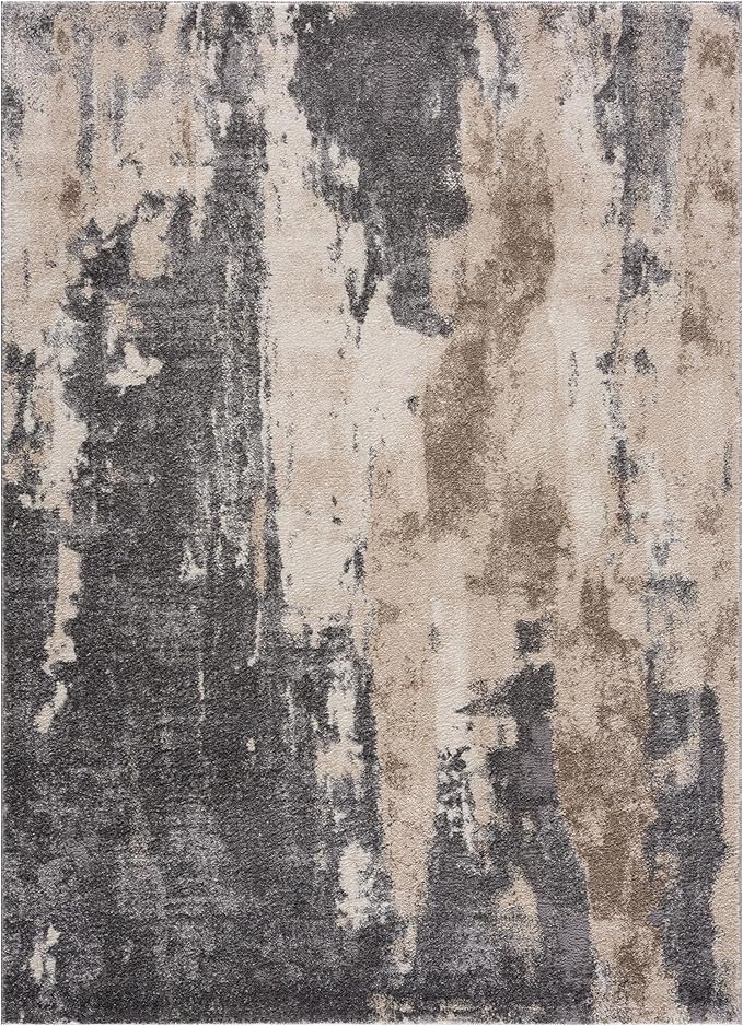 LUXE WEAVERS Euston Collection Gray-Gray 6x9 Modern Abstract Area Rug