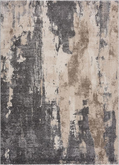 LUXE WEAVERS Euston Collection Gray-Gray 5x7 Modern Abstract Area Rug