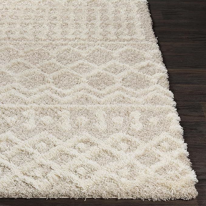 Livabliss Hapsburg Moroccan Shag Area Rug, 6'7" Round, Beige