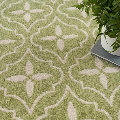 Nourison Home Nourison Essentials Green Ivory 8' x 10' Area Rug - Easy Clean, Non Shedding, Bed Room, Living Room, Dining Room, Kitchen (8' x 10')
