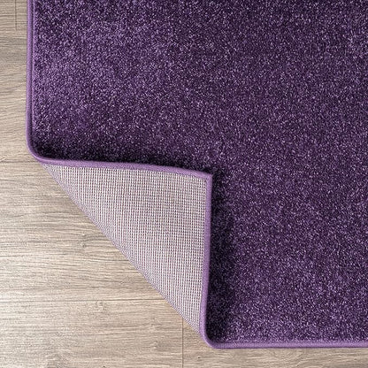 Eyely UES100N-14 Supersoft Haze Solid Low-Pile Indoor Area Rug, Coastal, Bohemian, Minimalist, Classic, Casual for Bedroom,Kitchen,Living Room,Non Shedding,Easy-Washing, Purple, 10 X 14