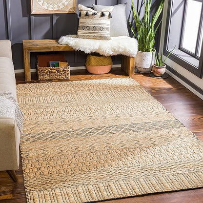 Mark&Day Area Rugs, 9x12 Greensburg Global Tan Area Rug, Beige Grey Carpet for Living Room, Bedroom or Kitchen (8'10" x 12')