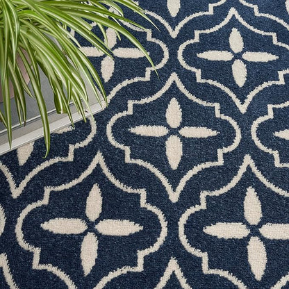 Nourison Home Nourison Essentials Navy Ivory 8' x 10' Area Rug - Easy Clean, Non Shedding, Bed Room, Living Room, Dining Room, Kitchen (8' x 10')