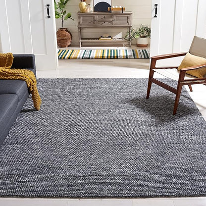 SAFAVIEH Area Rug 8x10 - Natura Collection - Large - Dark Grey, Handmade Wool Blend, Textured Design, Ideal for Living Room, Bedroom, Dining Space (NAT620H)