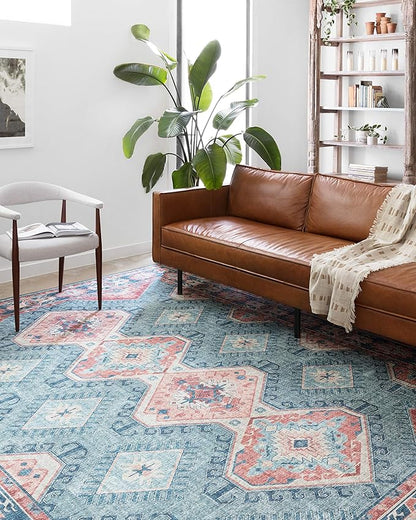 Loloi II Skye Collection SKY-03 Turquoise/Terracotta 3'-6" x 5'-6" Accent Rug