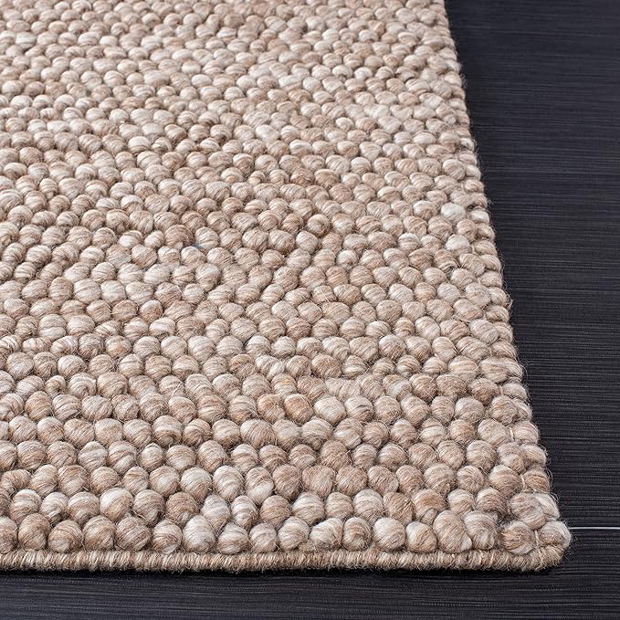 SAFAVIEH Area Rug 8x10 - Natura Collection - Large - Brown, Handmade Wool Blend, Textured Design, Ideal for Living Room, Bedroom, Dining Space (NAT620T)