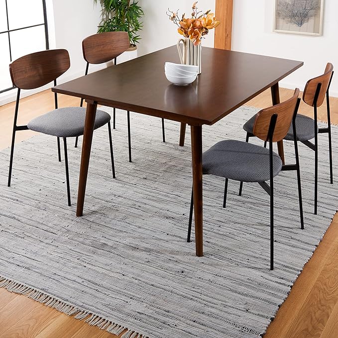 SAFAVIEH Rag Rug Collection X-Large Area Rug - 12' x 18', Grey, Handmade Boho Stripe Cotton, Ideal for High Traffic Areas in Living Room, Bedroom (RAR121A)