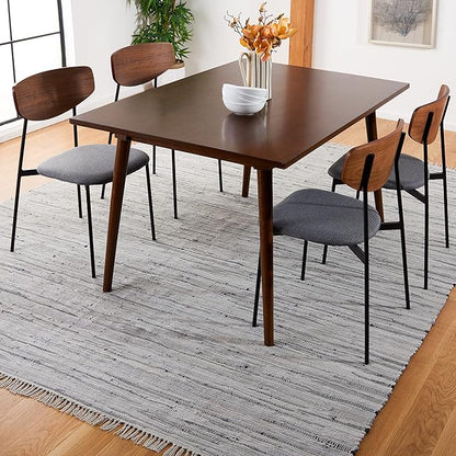 SAFAVIEH Rag Rug Collection Area Rug - 9' x 12', Grey, Handmade Boho Stripe Cotton, Ideal for High Traffic Areas in Living Room, Bedroom (RAR121A)