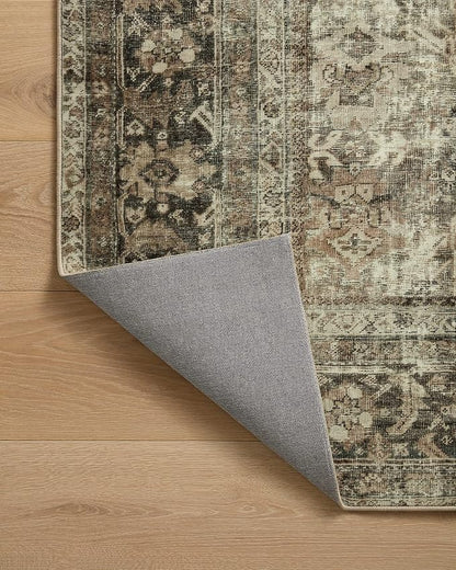 Loloi Magnolia Home by Joanna Gaines Sinclair Collection SIN-01 Pebble/Taupe 2'-0" x 5'-0", .25" Pile Height, Machine Washable, Accent Rug