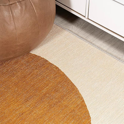 JONATHAN Y Machine Washable Indoor Area Rug 4X6 Cream/Terracotta, Cirkel Minimalist Geometric Dot for Living Room, Bedroom, Kitchen, Office, Easy-Cleaning, Pet-Friendly, Non-Shedding WSH113A-4