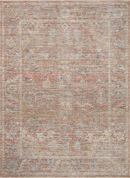 Loloi Magnolia Home by Joanna Gaines Millie Collection MIE-04 Sunset/Multi 5'-3" x 7'-6", .25" Pile Height, Area Rug