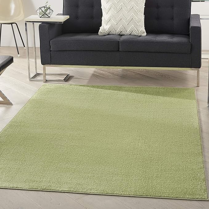 Nourison Home Nourison Essentials Green 6' x 9' Area Rug - Easy Clean, Non Shedding, Bed Room, Living Room, Dining Room, Kitchen (6' x 9')