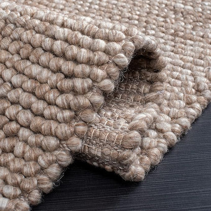 SAFAVIEH Natura Collection Runner Rug - 2'3" x 8', Brown, Handmade Wool Blend, Textured Design, Ideal for Hallway, Bedroom, Foyer (NAT620T)