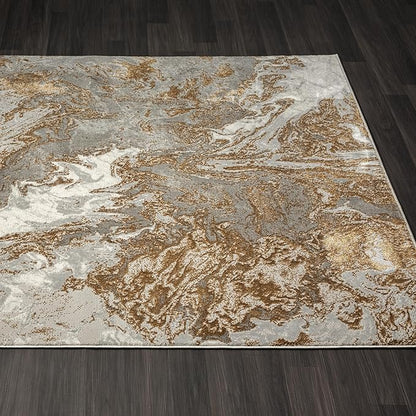 LUXE WEAVERS Marble Swirl Abstract Area Rug, Gray 6x9