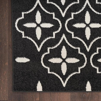 Nourison Home Nourison Essentials Black Ivory 8' x 10' Area Rug - Easy Clean, Non Shedding, Bed Room, Living Room, Dining Room, Kitchen (8' x 10')