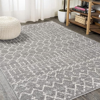 JONATHAN Y Boho Vintage Diamond Gray/Ivory Indoor Area Rug 10X14 ft, Moroccan Hype for Living Room, Bedroom, Kitchen, Office, Easy-Cleaning, High Traffic, Pet-Friendly, Non-Shedding (MOH101C-14)
