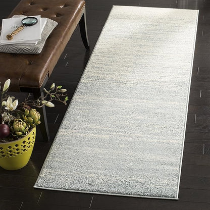 SAFAVIEH Adirondack Collection Runner Rug - 2'6" x 10', Slate & Cream, Modern Ombre Design, Non Shedding & Easy to Clean, Ideal for Hallway, Foyer, Kitchen, Entryway, Bedroom (ADR113T)