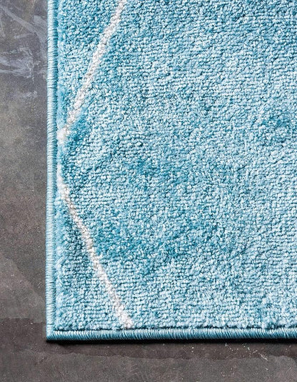 Unique Loom Trellis Frieze Collection Area Rug - Geometric (3' 3" x 5' 3", Light Blue/ Ivory)