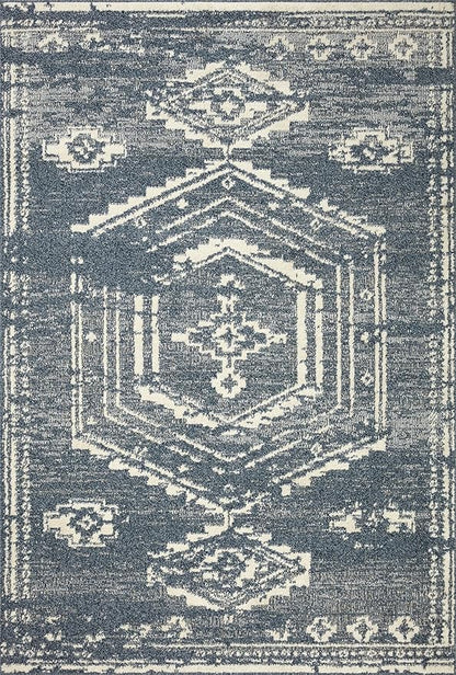 Loloi Magnolia Home by Joanna Gaines Gigi Collection GIG-03 Denim/Ivory 4'-0" x 6'-0" Accent Rug