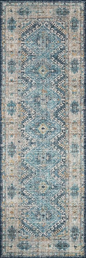 Loloi Skye Collection SKY-03 Denim/Natural 2'-6" x 12'-0" Runner Rug
