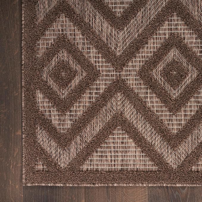 Nourison Home Versatile Brown 2' x 4' Area Rug - Easy Clean, Non Shedding, Bed Room, Living Room, Dining Room, Kitchen (2' x 4')