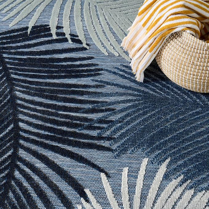 Nourison Home Suncoast Denim 9' x 12' Area Rug - Easy Clean, Non Shedding, Bed Room, Living Room, Dining Room, Kitchen (9' x 12')