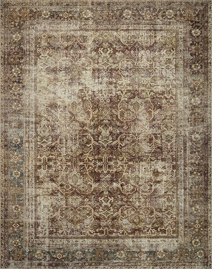 Loloi Magnolia Home by Joanna Gaines Sinclair Collection SIN-01 Rust/Lagoon 2'-0" x 5'-0", .25" Pile Height, Machine Washable, Accent Rug