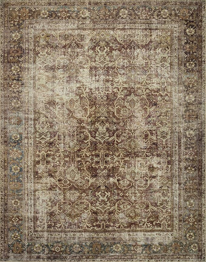 Loloi Magnolia Home by Joanna Gaines Sinclair Collection SIN-01 Rust/Lagoon 2'-3" x 7'-6", .25" Pile Height, Machine Washable, Runner Rug