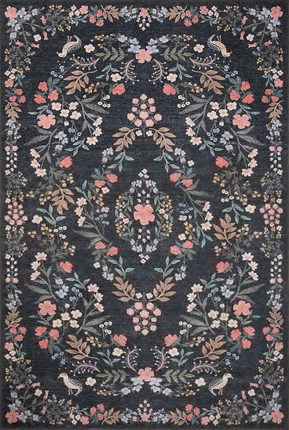 Loloi Rifle Paper Co. Maison Collection MAO-04 Tuileries Black 7'-6" x 9'-6", .19" Pile Height, Area Rug