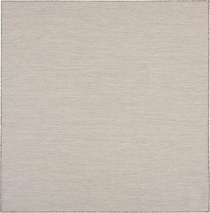 Nourison Home Courtyard Ivory Silver 6' x Square Area Rug - Easy Clean, Non Shedding, Bed Room, Living Room, Dining Room, Kitchen (6' x Square)