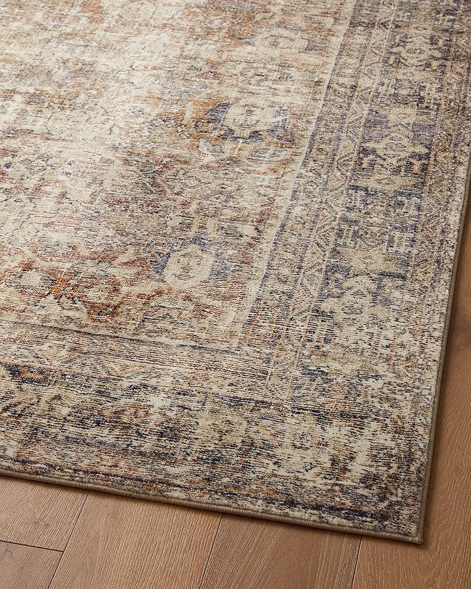 Loloi Amber Lewis Morgan Collection MOG-01 Sunset/Ink 2'-0" x 5'-0" 38" Thick Accent Rug feat. CloudPile, Neutral, Room Décor, Vintage Inspired, Livingroom, Bedroom, Dining Area